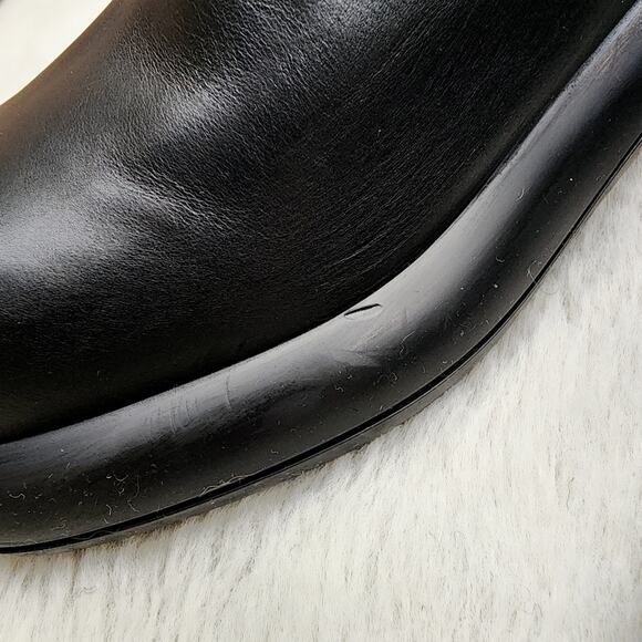 NEW Jill Sander Block Heel Black Leather Chelsea Boot Elasticated Panels - Picture 15 of 16